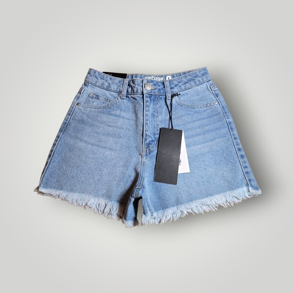 Refuge Mom High Rise Denim Jean Shorts Womens  Size 0